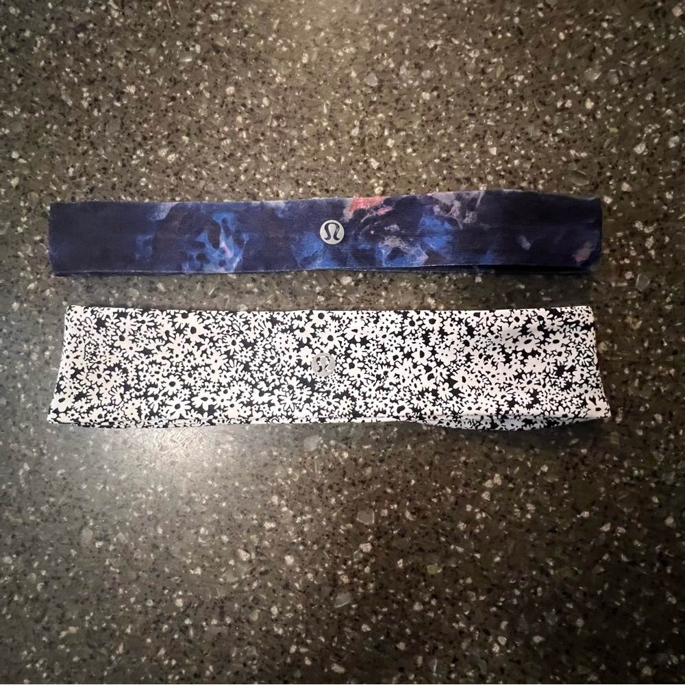 Lululemon Blue and Black Non Slip Headbands Set | Activewear Hair Accessories